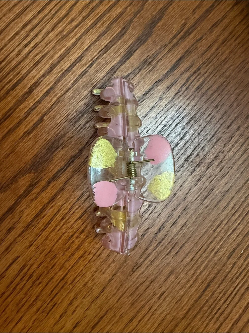 Pink and Gold Hair Claw Clip